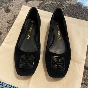 Tory Burch Black Suede Flats 9M